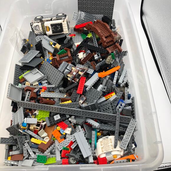 LEGO assorted bricks plates parts - 5lbs - gray brown black - Picture 1 of 8